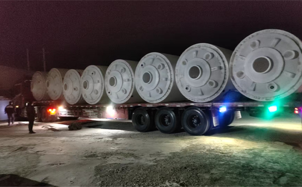 靖远锥底桶交付现场